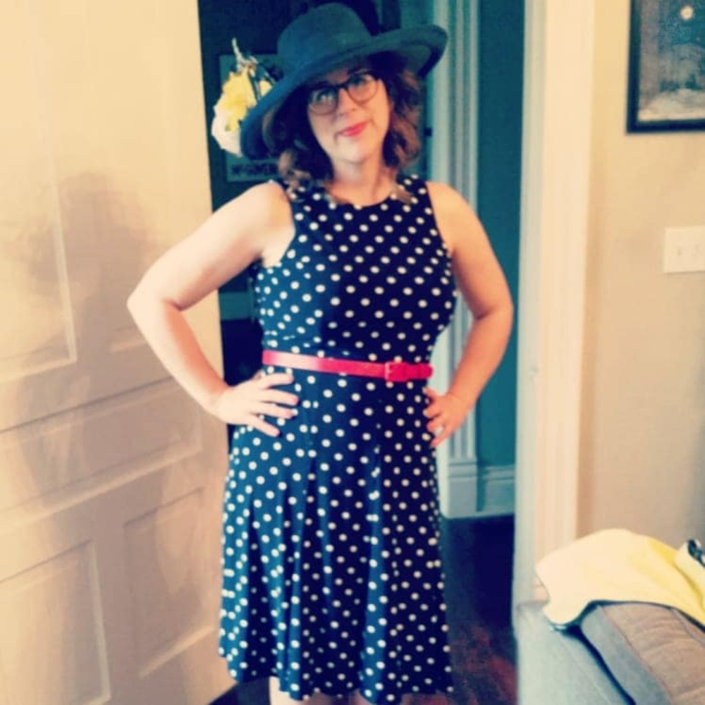 Ralph Lauren fit and flare polka dot dress